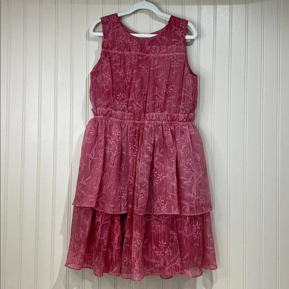 NWOT Chasing Fireflies Coral Crinkle chiffon Dress